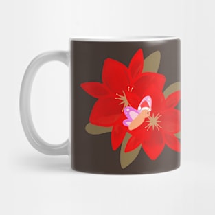 Christmas Flower and Butterfly Mug